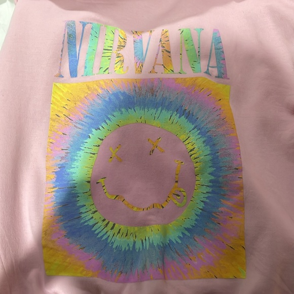 NIRVANA light Pink Sweatshirt with Colorful Graphic Design in size XL - Picture 4 of 7